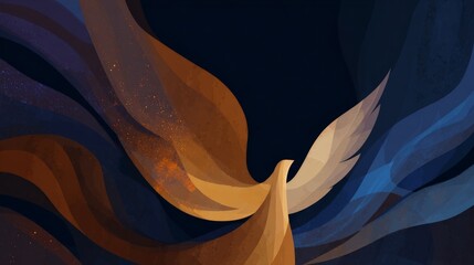 A colorful bird with wings spread out against a dark background. The bird is surrounded by a stream of colors, giving the impression of movement and freedom. Concept of hope and inspiration