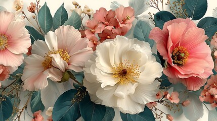 Romantic spring flower bouquet with gentle tones high resolution picture