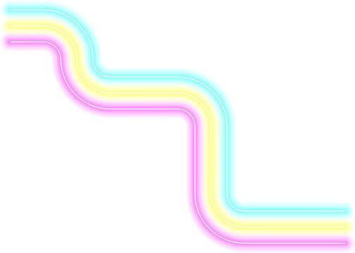 Diagonal maze built from continuous rounded neon wave paths