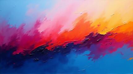 Dynamic Colorful Impasto Art