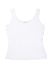 A white top, a women's clothing item, isolated on a white background, a front view