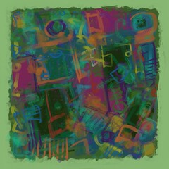 Abstract image for printing. Picture for modern interiors. The picture is painted by hand on a tablet. © neurostructure