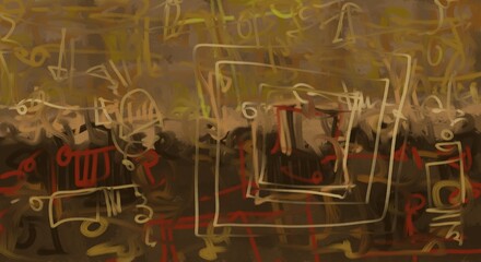 Abstract image for printing. Picture for modern interiors. The picture is painted by hand on a tablet. © neurostructure
