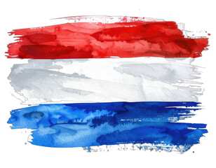 A watercolor-style painting with horizontal stripes representing a national flag