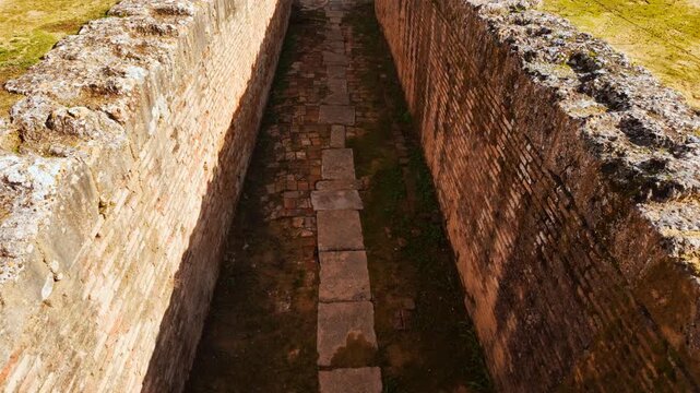 The ruins of Italica, an ancient city located near modern-day Santiponce, close to Seville, Andalusia, Spain founded in 206 BC by Roman general Scipio Africanus