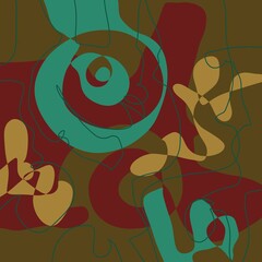 Abstract image for printing. Picture for modern interiors. The picture is painted by hand on a tablet. © neurostructure