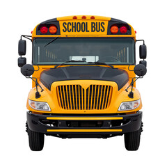 Children Ride on a Yellow School Bus During the Morning on a Weekday in the City