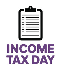 Income Tax Day Clipboard Document Form