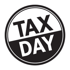 Tax Day Stamp on White Background