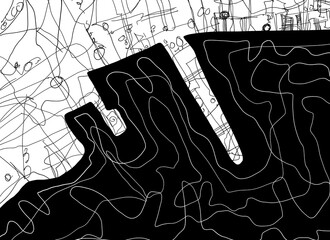 Abstract image for printing. Picture for modern interiors. The picture is painted by hand on a tablet. © neurostructure