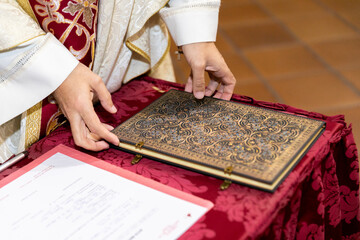 libro, papel, viejo, sagrada, religiones, mano, arte, agiotaje, antique