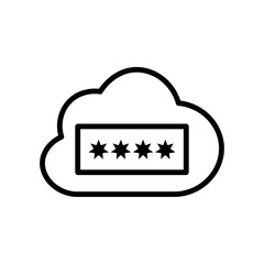 Privacy shield icon with lock, cybersecurity protection concept. Password Protection Icon. Security shield icon outline vector. Code lock. Scan encrypt