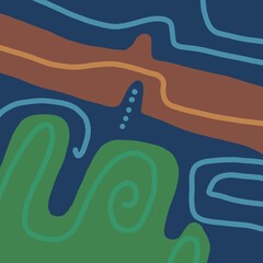 Abstract image for printing. Picture for modern interiors. The picture is painted by hand on a tablet. © neurostructure