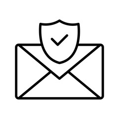 Email security solid icon vector design good for web or mobile app. Private mail icon. Mail password. Secure email vector icon for data protection and privacy with shield and envelope illustration. 