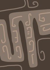 Abstract image for printing. Picture for modern interiors. The picture is painted by hand on a tablet. © neurostructure