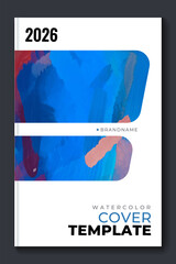 Сolorful vector watercolor vertical background for poster, banner or flyer