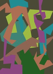 Abstract image for printing. Picture for modern interiors. The picture is painted by hand on a tablet. © neurostructure