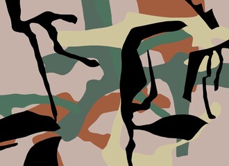 Abstract image for printing. Picture for modern interiors. The picture is painted by hand on a tablet. © neurostructure