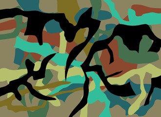 Abstract image for printing. Picture for modern interiors. The picture is painted by hand on a tablet. © neurostructure