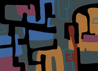 Abstract image for printing. Picture for modern interiors. The picture is painted by hand on a tablet. © neurostructure