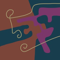 Abstract image for printing. Picture for modern interiors. The picture is painted by hand on a tablet. © neurostructure