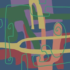 Abstract image for printing. Picture for modern interiors. The picture is painted by hand on a tablet. © neurostructure