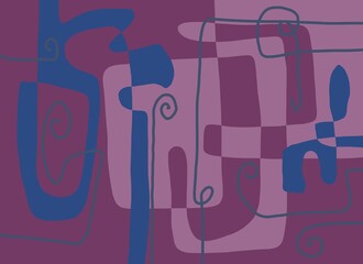 Abstract image for printing. Picture for modern interiors. The picture is painted by hand on a tablet. © neurostructure