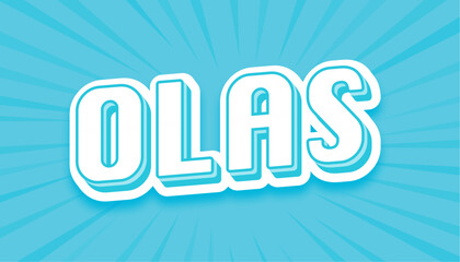 Blue Summer Wave Comic Style Text Effect Vector Illustration