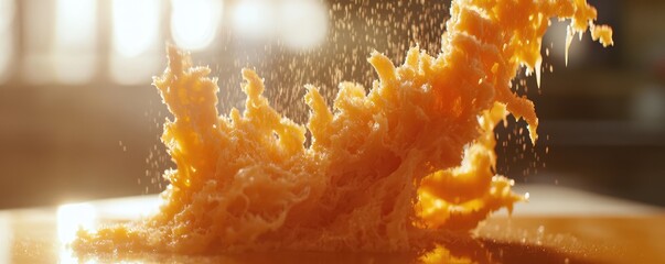 Grated cheese falling onto a plate