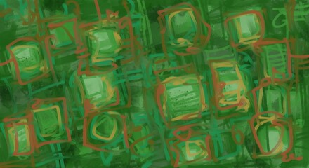 Abstract image for printing. Picture for modern interiors. The picture is painted by hand on a tablet. © neurostructure