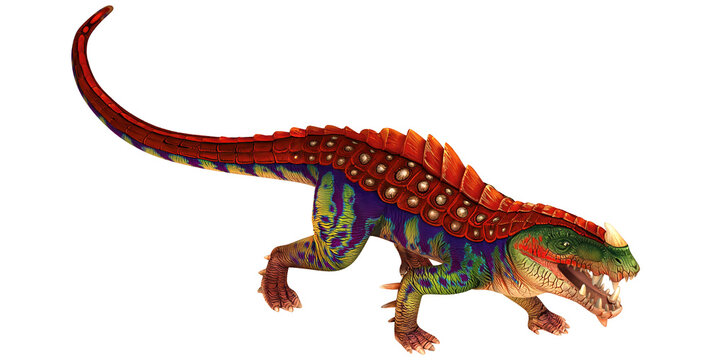Colorful and vibrant dinosaur illustration