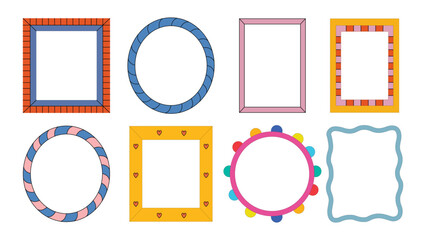 Collection of colorful frames and borders for photo editing