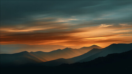 Abstract minimal sunset with layered warm tones and silence 