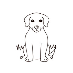 Dog illustration for coloring book