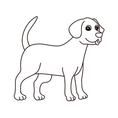 Dog illustration for coloring book
