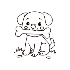 dog illustration for coloring book