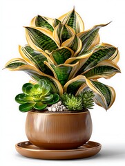 Modern indoor variegated plant decor style high resolution image