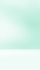 Empty turquoise blue green room studio with shadow of leaves for product presentation. Sunlight effect shadow. Minimal winter backdrop. Cosmetic, beauty and fashion showroom.