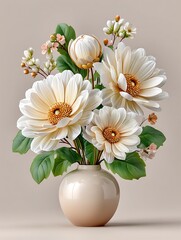 Premium white flowers arrangement for interior decoration high resolution image