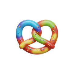 Colorful Pretzels with Salt and Sprinkles.