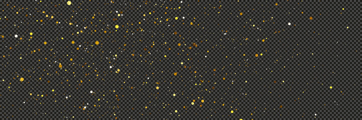 Gold glittering dust with stars on transparent backdrop © dniprodd