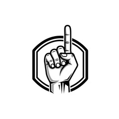 Bold hand gesture with middle finger raised in shield