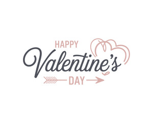 Obraz premium Happy Valentines Day greeting card, lettering, typography, handwritten, calligraphy text, Vector, illustration, Celebrated every February 14th, hearts shape Vector illustration isolated