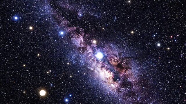 Cosmic panorama displaying celestial objects like bright stars galaxies and nebulas ideal for visual projects