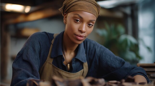 A quality-control specialist examining ethically produced goods, ensuring durability and longevity to combat overconsumption and fast production cycles. cinematic color correction, natural uneven