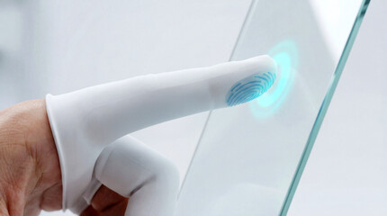 Medical Grade Haptic Feedback Glove Fingertip Pressing Glass Surface