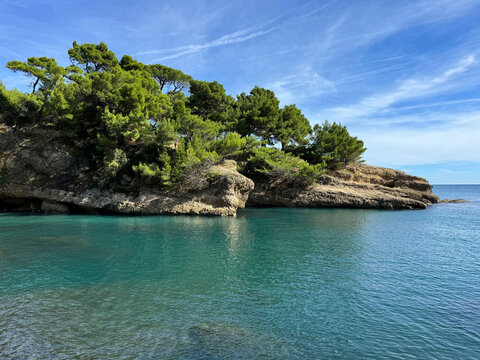 Stunning view on sea and rocky coastline in Montenegro.