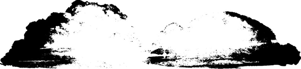 Fototapeta premium Monochrome stencil illustration of dramatic cloud formation for artistic design
