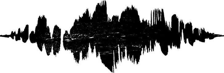 Obraz premium Black and white grunge waveform stencil for artistic design elements