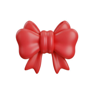 Red Satin Ribbon Bow Decoration Gift.